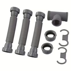 Adjustable Double Sink Drain Kit with Flexible P-Trap